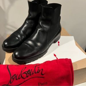 Christian Louboutin Marcharoche Flat Black Calfskin Chelsea Boot